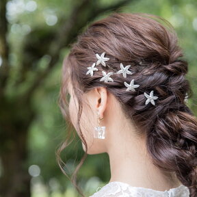 ヘアアクセサリー 結婚式 ウエディング 小物 ヘッドアクセサリー スターフィッシュ ビジュー ヘアアクセサリー 星 モチーフ ピン