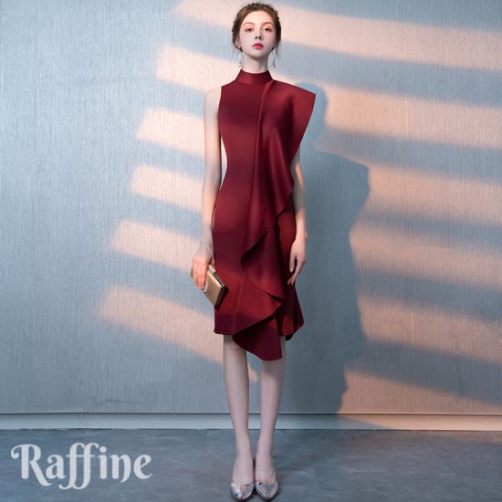 結婚式 ドレス 服装 謝恩会 二次会 ワンピース 卒業パーティー 卒業式 パーティードレス 韓国 レディース ドレス ラッフルカラー ハイネックワンピース結婚式 お呼ばれ かわいい 冬 秋冬 顔合わせ 韓国ワンピース