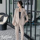 パンツスーツ レディース フォーマル セットアップ パンツドレス 韓国 カーキ グレー S M L XL スーツ パンツ 就活 通勤 洗える リクルートスーツ T0048012 かわいい 冬 秋冬 顔合わせ 結婚式(4)
