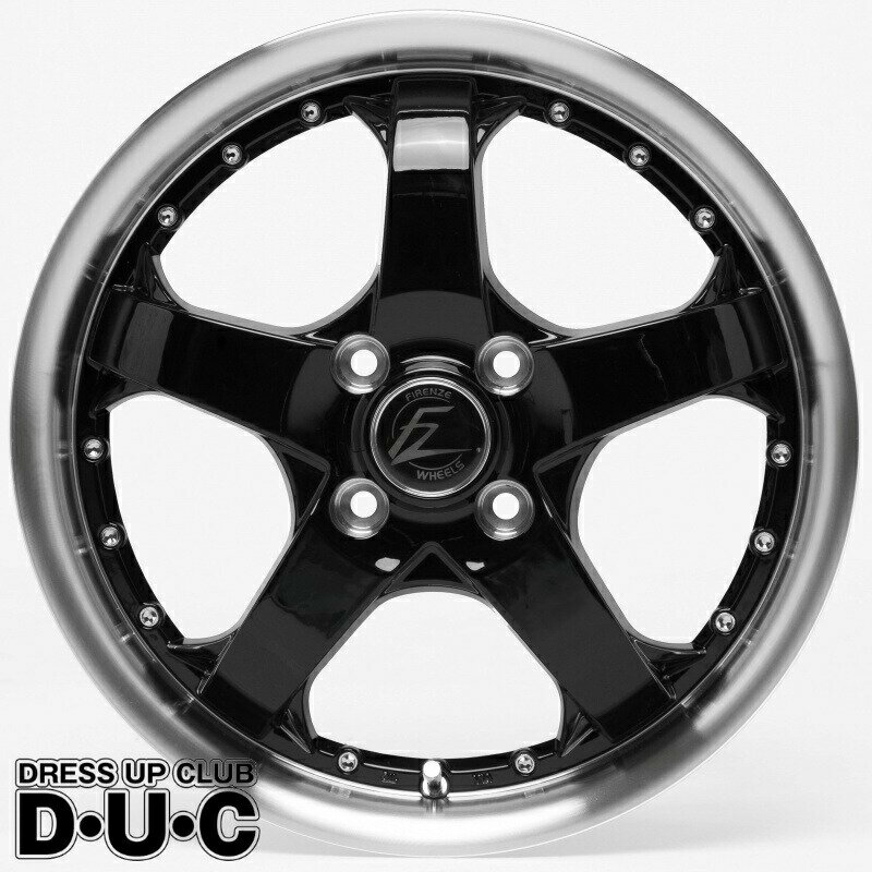 15インチアルミホイール 軽自動車 4本セット FZ431 ブラック/リムポリ PO/RP 15-5.0 リム深度33mm 安心..