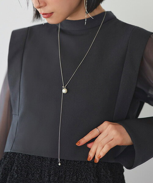 レディース ロングネックレス アクセサリー パーティードレス セレモニー フォーマル 結婚式 ワンピース お呼ばれ オケージョン パール スライドボール ミセス 50代 40代 30代 上品 華やか 大人 二次会 披露宴 卒業式 入学式 卒園式 即日発送 プレゼント ギフト