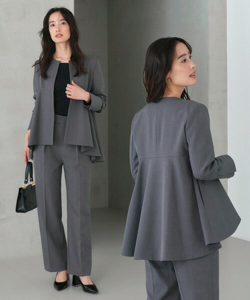 楽天市場】ノーカラージャケット レディース（カラーグレー）（スーツ