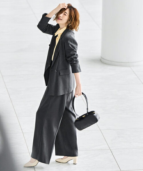 楽天市場】タックワイドパンツ（スーツ・セットアップ｜レディース