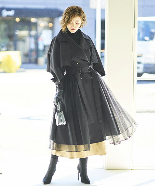 【50％OFFバーゲン価格】トレンチコート コート アウター レディース 春コーデ 秋コーデ 大きいサイズ 50代 40代 30代 ミセス きれいめ ドレス 結婚式 通勤 スーツ スプリングコート フォーマル ミモレ丈 ロング テロンチ 旅行 高級感 即日発送 ギフト ルイルエブティック 2