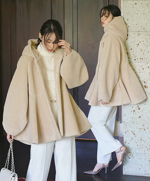 【バーゲン価格】レディース アウター コート ショートアウター パーカー フーディー 上着 フェイクファー 秋 冬 長袖 通勤 ミセス 女性 服装 大人かわいい...