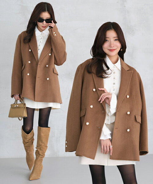 【期間限定★ポイント10倍】【ウールリバー】レディース コート ジャケット ウールコート ウールリバーコート アウター 上着 羽織 保温 防寒 暖かい 軽い 軽量 カジュアル きれいめ 上品 おしゃれ ミセス 通勤 体型カバー オーバーシルエット ゆったり 高級感 即日発送