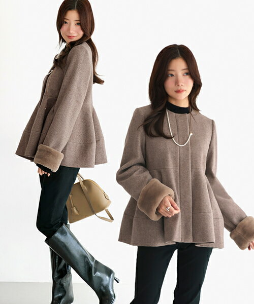 【期間限定★ポイント10倍】レディース ウールコート ニットメルトン ウールライク ショートコート アウター 上着 羽織 保温 防寒 暖かい きれいめ カジュアル 上品 おしゃれ フェミニン しわになりにくい ミセス 50代 40代 30代 通勤 体型カバー 高級感 即日発送 wsnm