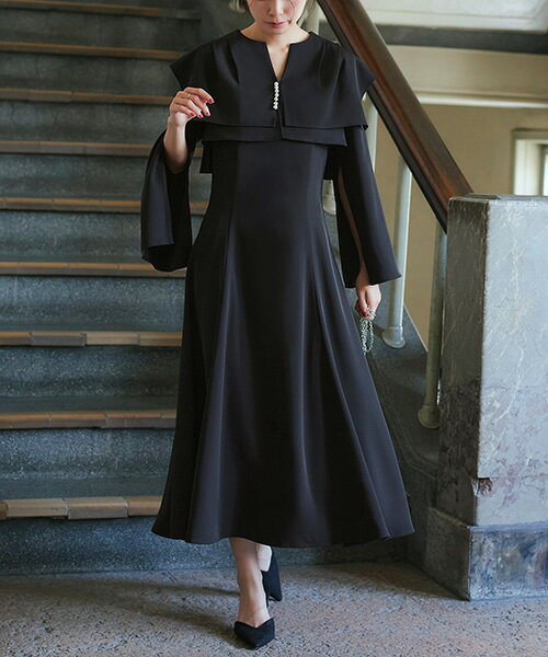 【バーゲン価格】レディース パーティードレス 結婚式 ロングワンピース お呼ばれドレス ボレロ 2点セット キャミワンピ マーメイドスカート 上品 きれいめ 40代 30代 20代 ミセス セレモニー フォーマルドレス 披露宴 二次会 スリット袖 即日発送 ギフト ルイルエブティック