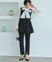 【ストレッチ】レディース ママスーツ パンツスーツ セットアップ セレモニースーツ 2点セット ジレ ストレートパンツ フォーマル ミセス 50代 40代 30...