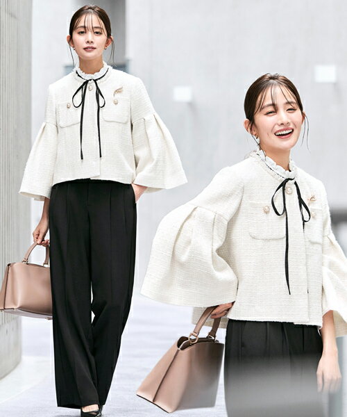 【ストレッチ】2026春新作 レディース セットアップ ママスーツ パンツスーツ ツイードジャケット セレモニースーツ 2点セット フォーマル ミセス 50代 40代 30代 卒業式 入学式 卒園式 七五三 お宮参り オフィスカジュアル 通勤 母親 服装 上品 紺 黒 即日発送 プレゼント