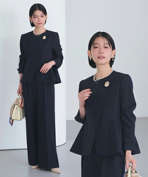 2026春新作 レディース セットアップ ママスーツ パンツスーツ ノーカラージャケット セレモニースーツ 2点セット フォーマル ミセス 50代 40代 30代 卒業式 入学式 卒園式 入園式 七五三 お宮参り オフィスカジュアル 通勤 母親 服装 上品 紺 黒 即日発送 プレゼント ギフト