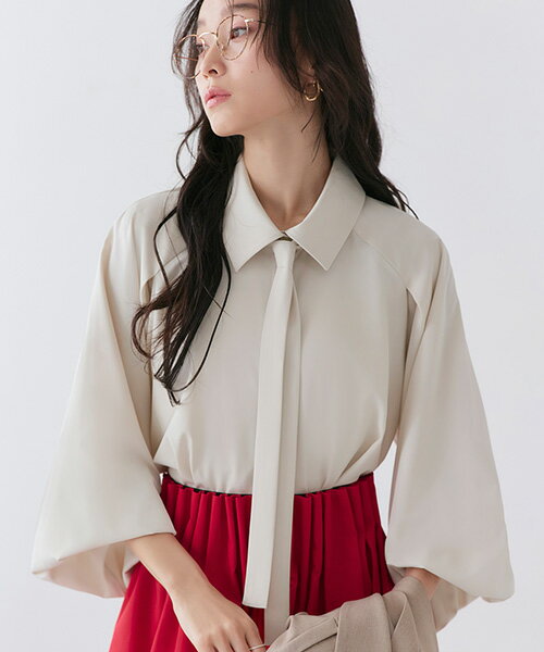 Long-Sleeved - 【期間限定★ポイント10倍】【2way/洗える】レディース ボウタイブラウス 長袖 トップス シャツ オフィスカジュアル ビジネススーツ ママスーツ インナー ジャケットイン オケージョン きれいめ 上品 おしゃれ ミセス 50代 40代 30代 通勤 女性 服装 ストレッチ 即日発送