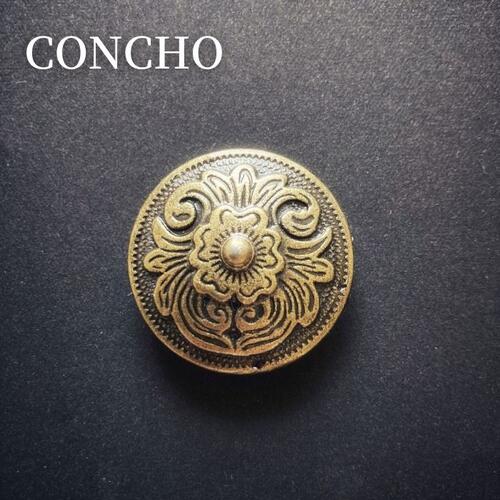 送料無料 コンチョ ネジ式 パーツ カスタムパーツ 花 フラワー バイカーズウォレット 直径3.8cm ネイティブ コイン インディアン コンチョ ナバホ 財布...