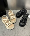 【即納】 ストラップサンダル 厚底 韓国風 夏靴