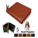 全5色 Hush Puppies ハッシュパピー ゴートレザー ドット柄 二つ折り財布 本革(hp5742)