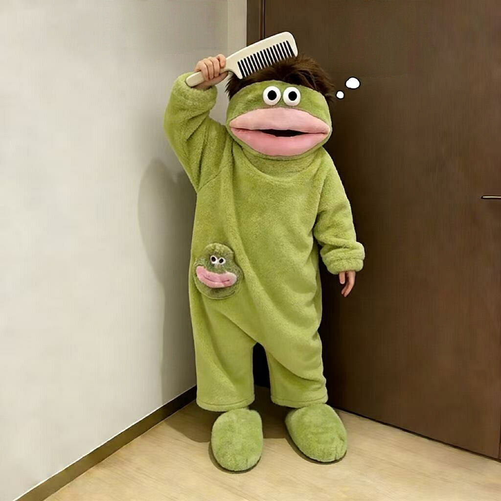 【7色展開】ハロウィンコスプレ目玉＆リップがチャームポイント！着ぐるみパジャマ ロンパース ルームウェア もこもこ ルームウェア 着る毛布パーティー用 コスプレ 男女兼用 フリース素材 暖かい 可愛い 面白い グッズ 衣装ペア部屋着 かわいい 長袖 寝巻き dressystar-10002581 BesttimeShop サンプル画像2