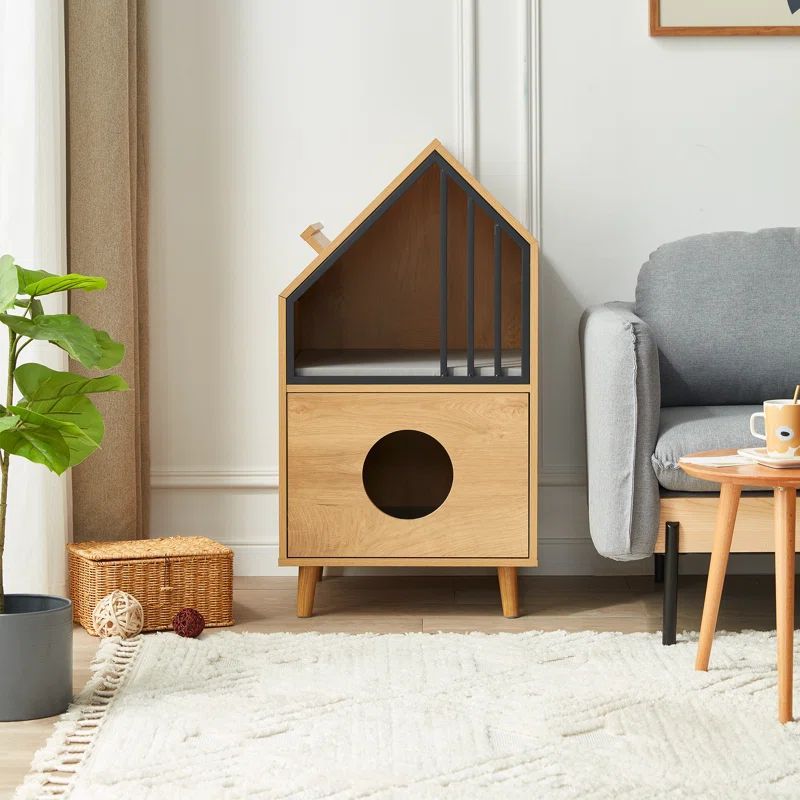 ＼期間限定P5倍／【最大2000円クーポン配布中！】【デザイン重視】2段式 猫ハウス ペットハウス 多機能 リビング収納 兼用 小型犬も可 季節問わず利用 インテリア おしゃれ 猫用家具（コンパクトサイズ）