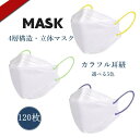 『2点セットで500円クーポン』【接触冷感マスク登場!】 カラフル耳紐立体マスク 不織布マスク 冷感マスク 【通気・息苦しくない】大人用 不織布マスク 120枚...