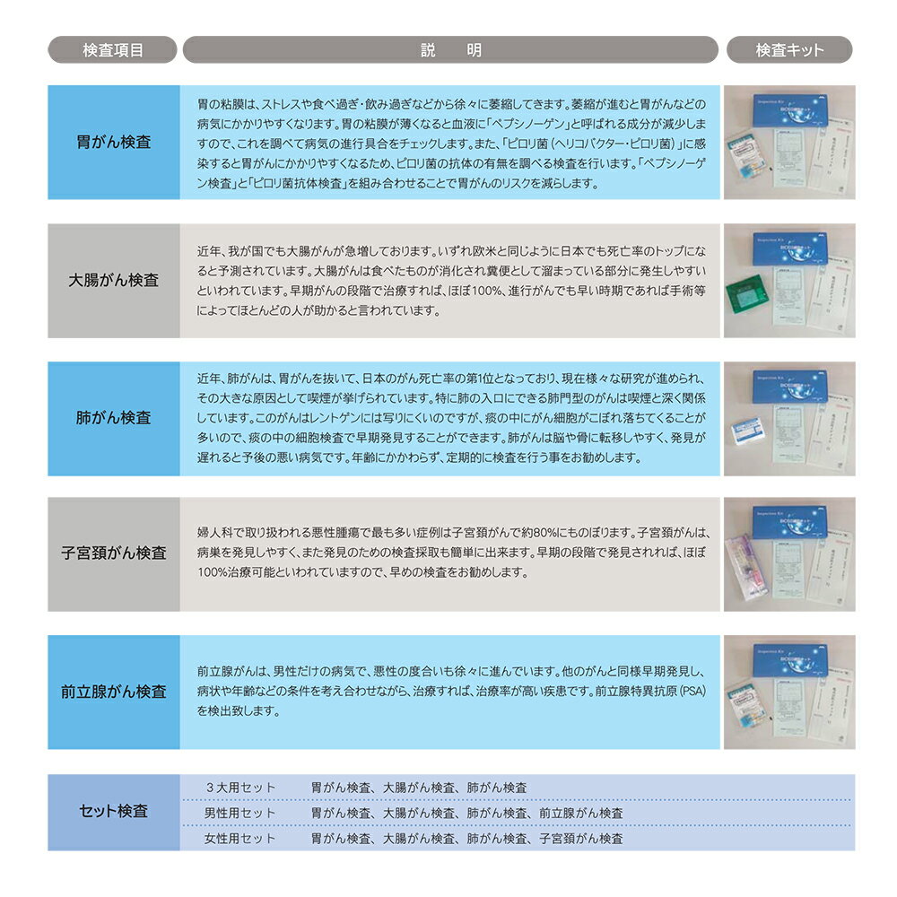 男性用 4項目 がん郵送検査のお申込み 胃がん...の紹介画像2