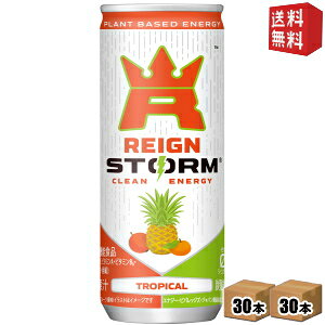 【送料無料】アサヒ レインストーム トロピカル 250ml缶 60本(30本×2ケース) 炭酸飲料 エナジードリンク 栄養機能食品 ゼロカロリー カロリーゼロ ゼロシュガー REIGN STORM 植物由来カフェイン プラントベース ※北海道800円・東北400円の別途送料加算 drink-cvs-10017875 ドリンクコンビニ楽天市場店 パッケージ画像
