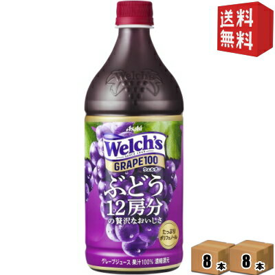 【送料無料】カルピス Welch's ウェルチ グレープ100 800gペットボトル 16本 (8本×2ケース) ※北海道800円・東北400円の別途送料加算