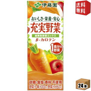 エントリーで全品P9倍★【送料無料】伊藤園充実野菜 緑黄色野菜ミックス200ml紙パック 24本[野菜ジュース]※北海道800円・東北400円の別途送料加算