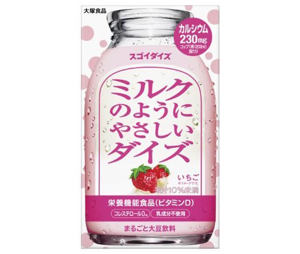 JANコード:4571280848423 原材料 大豆粉(国内製造)、水あめ、砂糖、果糖ぶどう糖液糖、りんご濃縮果汁、植物油脂、いちご濃縮果汁、食塩、ビタミンK2含有食用油脂/乳酸Ca、炭酸Ca、乳化剤、ベニコウジ色素、安定剤(増粘多糖類)、香料、メタリン酸Na、酸化防止剤(ビタミンE、ヤマモモ抽出物)、ビタミンD 栄養成分 (200mlあたり)エネルギー108kcal、たんぱく質3.5g、脂質3.1g、コレステロー0mg、炭水化物17.0g、糖質16.0g、食物繊維1.0g、食塩相当量0.30g、カリウム196mg、カルシウム230mg(34%)(注)、ビタミンD3.0μg、(55%)(注)、大豆イソフラボン24mg 内容 カテゴリ：紙パックサイズ：600〜995(g,ml) 賞味期間 (メーカー製造日より)180日 名称 まるごと大豆飲料 保存方法 直射日光をさけ、涼しい場所に保存してください。 備考 製造者:大塚食品株式会社大阪市中央区大手通3-2-27 ※当店で取り扱いの商品は様々な用途でご利用いただけます。 御歳暮 御中元 お正月 御年賀 母の日 父の日 残暑御見舞 暑中御見舞 寒中御見舞 陣中御見舞 敬老の日 快気祝い 志 進物 内祝 %D 御祝 結婚式 引き出物 出産御祝 新築御祝 開店御祝 贈答品 贈物 粗品 新年会 忘年会 二次会 展示会 文化祭 夏祭り 祭り 婦人会 %D こども会 イベント 記念品 景品 御礼 御見舞 御供え クリスマス バレンタインデー ホワイトデー お花見 ひな祭り こどもの日 %D ギフト プレゼント 新生活 運動会 スポーツ マラソン 受験 パーティー バースデー 類似商品はこちら大塚食品 ミルクのようにやさしいダイズ いちご3,812円大塚食品 ミルクのようにやさしいダイズ 9502,289円大塚食品 ミルクのようにやさしいダイズ 9503,812円大塚食品 ミルクのようにやさしいダイズ いちご3,034円大塚食品 ミルクのようにやさしいダイズ いちご5,302円大塚食品 ミルクのようにやさしいダイズ 2003,034円大塚食品 ミルクのようにやさしいダイズ 2005,302円大塚食品 やさしいダイズ 選べる4ケースセット9,763円大塚食品 やさしいダイズ 選べる3ケースセット7,560円新着商品はこちら2024/5/17桃屋 梅ごのみ スティック 64g×6個入｜ 2,445円2024/5/17桃屋 フライドにんにく バター味 40g瓶×62,801円2024/5/17桃屋 フライドにんにく こしょう味 40g瓶×2,801円ショップトップ&nbsp;&gt;&nbsp;カテゴリトップ&nbsp;&gt;&nbsp;ドリンク&nbsp;&gt;&nbsp;機能性ショップトップ&nbsp;&gt;&nbsp;カテゴリトップ&nbsp;&gt;&nbsp;ドリンク&nbsp;&gt;&nbsp;機能性2024/05/17 更新 類似商品はこちら大塚食品 ミルクのようにやさしいダイズ いちご3,812円大塚食品 ミルクのようにやさしいダイズ 9502,289円大塚食品 ミルクのようにやさしいダイズ 9503,812円新着商品はこちら2024/5/17桃屋 梅ごのみ スティック 64g×6個入｜ 2,445円2024/5/17桃屋 フライドにんにく バター味 40g瓶×62,801円2024/5/17桃屋 フライドにんにく こしょう味 40g瓶×2,801円