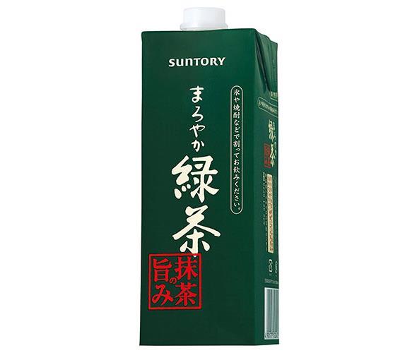 サントリー まろやか緑茶 抹茶の旨み 1L紙パック×6本入｜ 送料無料 緑茶 お茶 1l 割り材