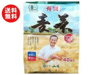 山城物産 国内産有機麦茶 ティーバッグ 10g×40P×15袋入｜ 送料無料 嗜好品 茶飲料 茶葉 麦茶 ティーパッグ 有機JAS