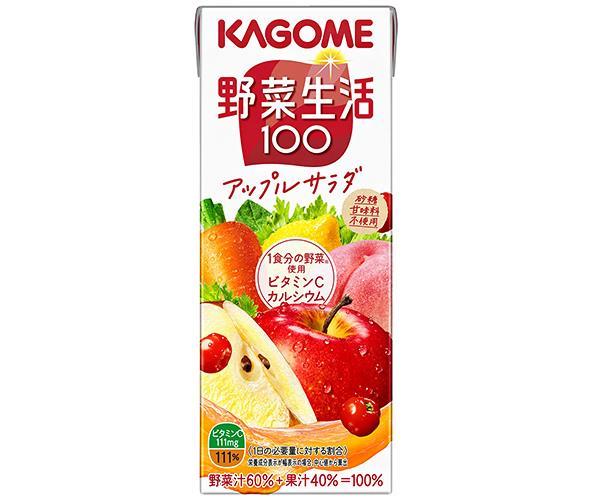 カゴメ 野菜生活100 アップルサラダ 200ml紙パック×24本入×(2ケース)｜ 送料無料 野菜ジュース カゴメ 野菜生活 野菜 リンゴ りんご