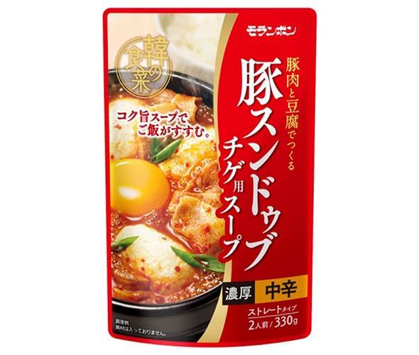 モランボン 韓の食菜 豚スンドゥブチゲ用スープ 330g×10袋入｜ 送料無料 鍋 鍋つゆ 鍋スープ 中辛 調味料 韓国料理