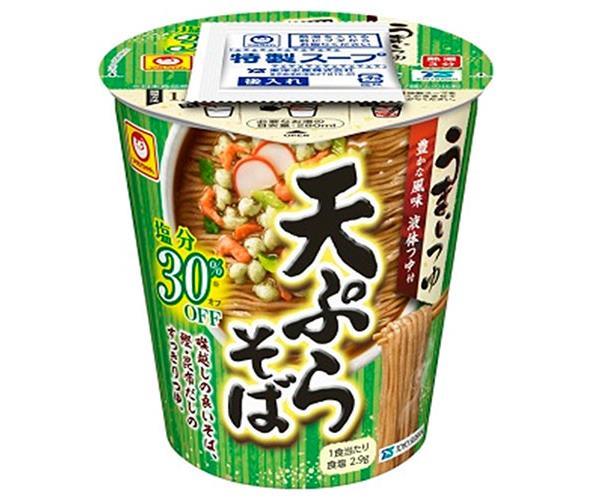 東洋水産 マルちゃん うまいつゆ 塩分オフ 天ぷらそば 72g×12個入｜ 送料無料 インスタント麺 蕎麦 即席