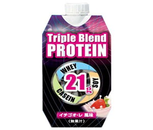 送料無料 マルサンアイ Triple Blend PROTEIN イチゴオ・レ 330ml紙パック×12本入 北海道・沖縄・離島は別途送料が必要。