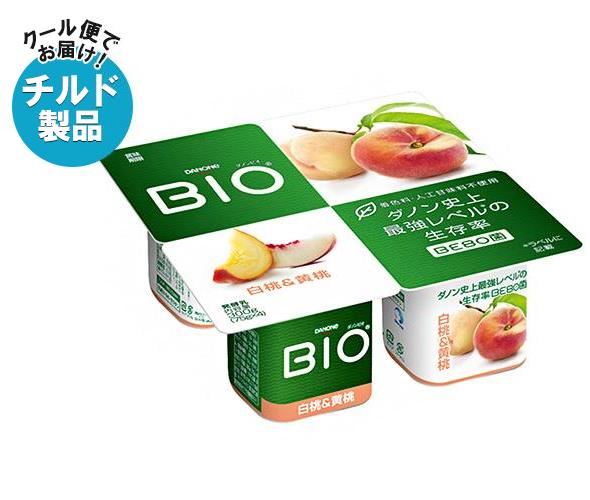 送料無料 【チルド(冷蔵)商品】ダノンジャパン ダノンビオ BIO 白桃＆黄桃 (75g×4)×6個入 ※北海道・沖縄は別途送料が必要。