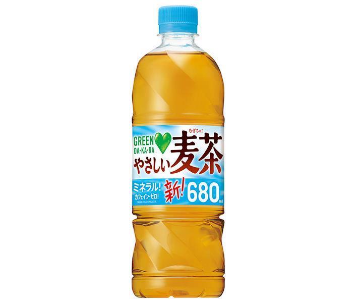 サントリー GREEN DA・KA・RA(グリーン ダカラ) やさしい麦茶【手売り用】 680mlペットボトル×24本入×(2ケース)｜ 送料無料 茶飲料 お茶 麦茶 PET