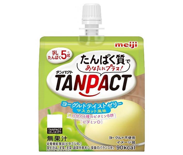 JANコード:4902777314310 原材料 砂糖(国内製造)、乳清たんぱく、寒天／トレハロース、pH調整剤、安定剤(増粘多糖類)、香料、甘味料(アセスルファムK、スクラロース)、ナイアシン、V.B2、V.B6、V.B1、乳化剤、ビオチン、V.D、V.B12、(一部に乳成分・大豆を含む) 栄養成分 (1袋(180g)当たり)エネルギー90kcal、たんぱく質5.0g、脂質0.5g、炭水化物16.9g　-糖質16.0g　-食物繊維0.9g、食塩相当量0.12〜0.22g、ナイアシン18mg、ビオチン69μg、ビタミンB1 1.7mg、ビタミンB2 2.0mg、ビタミンB6 1.8mg、ビタミンB12 3.3μg、ビタミンD 0.26〜8.0μg 内容 カテゴリ：ゼリー飲料、栄養、パウチサイズ：170〜230(g,ml) 賞味期間 (メーカー製造日より)12ヶ月 名称 清涼飲料水(ゼリー飲料) 保存方法 直射日光、高温、凍結を避けて保存してください。 備考 販売者:株式会社明治東京都中央区京橋2-2-1 ※当店で取り扱いの商品は様々な用途でご利用いただけます。 御歳暮 御中元 お正月 御年賀 母の日 父の日 残暑御見舞 暑中御見舞 寒中御見舞 陣中御見舞 敬老の日 快気祝い 志 進物 内祝 %D御祝 結婚式 引き出物 出産御祝 新築御祝 開店御祝 贈答品 贈物 粗品 新年会 忘年会 二次会 展示会 文化祭 夏祭り 祭り 婦人会 %Dこども会 イベント 記念品 景品 御礼 御見舞 御供え クリスマス バレンタインデー ホワイトデー お花見 ひな祭り こどもの日 %Dギフト プレゼント 新生活 運動会 スポーツ マラソン 受験 パーティー バースデー 類似商品はこちら明治 TANPACT ヨーグルトテイストゼリー6,585円明治 TANPACT ヨーグルトテイストゼリー6,585円明治 TANPACT ヨーグルトテイストゼリー12,404円明治 即攻元気ゼリー エネルギー＆マルチビタミ13,493円明治 即攻元気ゼリー エネルギー＆マルチビタミ7,130円明治 即攻元気ゼリー 鉄分＆マルチビタミン ぶ13,493円明治 即攻元気ゼリー 鉄分＆マルチビタミン ぶ7,130円明治 即攻元気ゼリー クエン酸＆ビタミンC レ13,493円明治 即攻元気ゼリー 高麗人参+栄養ドリンク味14,504円新着商品はこちら2024/5/16ヤクルト 珈琲たいむ ブラック 200ml紙パ3,423円2024/5/16ヤクルト 珈琲たいむ ブラック 200ml紙パ6,080円2024/5/16ヤクルト パイナップルジュース 200ml紙パ3,371円ショップトップ&nbsp;&gt;&nbsp;カテゴリトップ&nbsp;&gt;&nbsp;メーカー&nbsp;&gt;&nbsp;マ行&nbsp;&gt;&nbsp;明治ショップトップ&nbsp;&gt;&nbsp;カテゴリトップ&nbsp;&gt;&nbsp;メーカー&nbsp;&gt;&nbsp;マ行&nbsp;&gt;&nbsp;明治2024/05/16 更新 類似商品はこちら明治 TANPACT ヨーグルトテイストゼリー6,585円明治 TANPACT ヨーグルトテイストゼリー6,585円明治 TANPACT ヨーグルトテイストゼリー12,404円新着商品はこちら2024/5/16ヤクルト 珈琲たいむ ブラック 200ml紙パ3,423円2024/5/16ヤクルト 珈琲たいむ ブラック 200ml紙パ6,080円2024/5/16ヤクルト パイナップルジュース 200ml紙パ3,371円