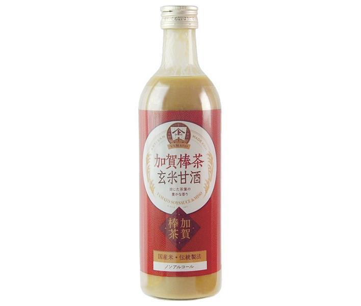 ヤマト醤油味噌 加賀棒茶 玄米甘酒 490ml瓶×12本入×(2ケース)｜ 送料無料 あまざけ あま酒 ノンアルコール 国産米 ビン