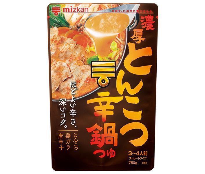 ミツカン 濃厚とんこつ辛鍋つゆ ストレート 750g×12袋入×(2ケース)｜ 送料無料 調味料 鍋つゆ 素 鍋スープ