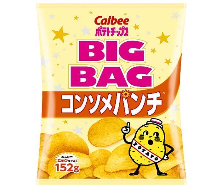 【送料無料・メーカー/問屋直送品・代引不可】カルビー BIG BAG ポテトチップス コンソメパンチ 152g×12袋入｜お菓子 スナック菓子 Calbee