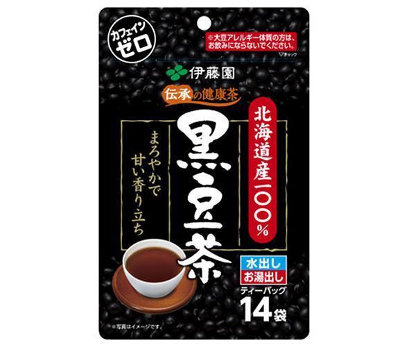 伊藤園 北海道産100％ 黒豆茶 ティーバッグ (7.5g×14袋)×10袋入｜ 送料無料 お茶 インスタント 黒豆茶 ティーパックのサムネイル