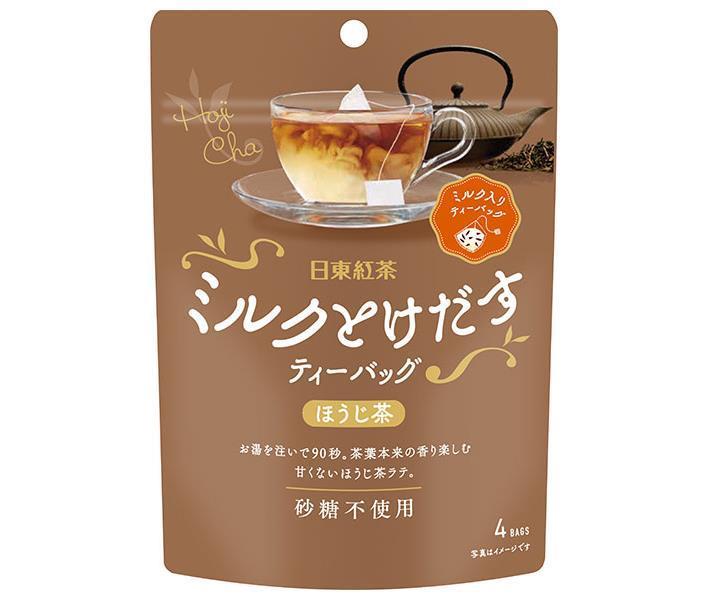 三井農林 日東紅茶 ミルクとけだすティーバッグほうじ茶 8g×4袋×24袋入｜ 送料無料 紅茶 ほうじ茶 ミルク クリーミングパウダー