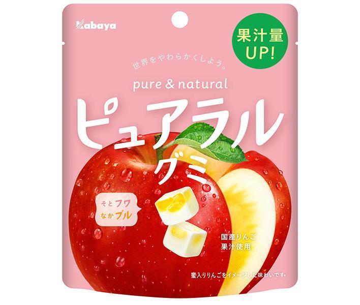 カバヤ ピュアラルグミ りんご 58g×8袋入×(2ケース)｜ 送料無料 お菓子 グミ 袋 林檎 リンゴ PURERAL