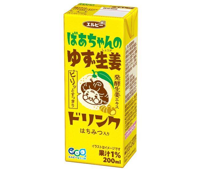 エルビー ばあちゃんのゆず生姜ドリンク 200ml紙パック×24本入｜ 送料無料 野菜飲料 生姜 ショウガ ジュースのサムネイル