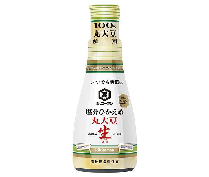 キッコーマン いつでも新鮮 塩分ひかえめ 丸大豆生しょうゆ 200ml×6本入×(2ケース)｜ 送料無料 濃口しょうゆ 醤油 塩分控えめ こいくちしょうゆ 1