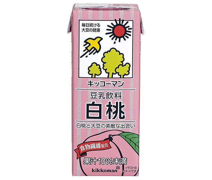 キッコーマン 豆乳飲料 白桃 200ml紙パック×18本入×(2ケース)｜ 送料無料 豆乳 キッコーマン ピーチ 桃 もも 200ml