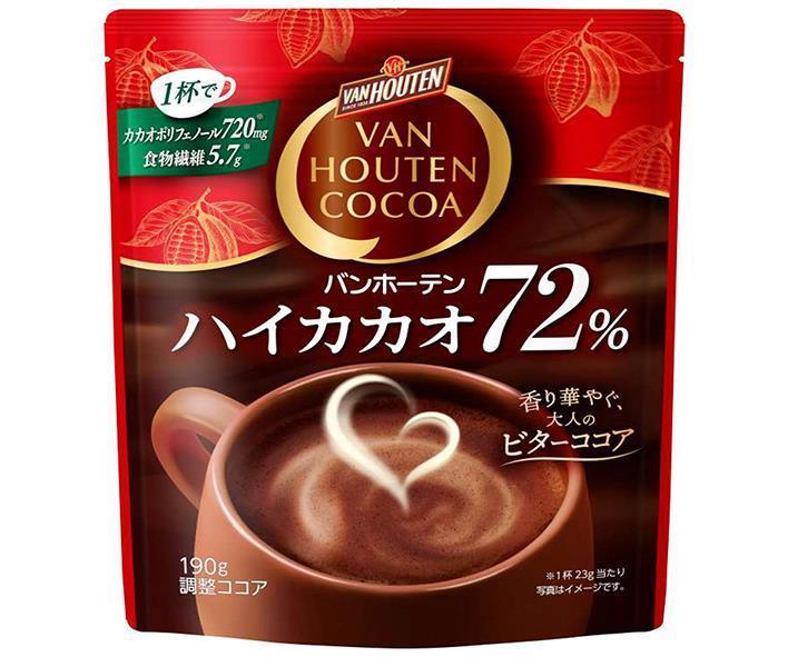 片岡物産 バンホーテン ハイカカオ 72％ 190g×12袋入｜ 送料無料 嗜好品 インスタント 調整ココア 粉末ドリンク