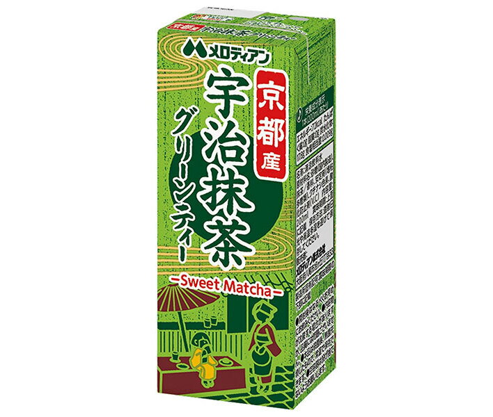 メロディアン 宇治抹茶でつくったグリーンティー 200ml紙パック×24本入×(2ケース)｜ 送料無料 お茶 茶飲料 抹茶 紙パック