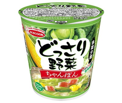 ドリンクマーケット エースコック どっさり野菜 ちゃんぽん 58g×12個入| 送料無料 カップラーメン ちゃんぽん インスタント麺 ラーメン 即席