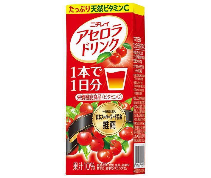 【送料無料・メーカー/問屋直送品・代引不可】ニチレイフーズ アセロラドリンク 200ml紙パック×24本入×(2ケース)｜ アセロラ 果汁 はちみつ ビタミン 栄養機能食品