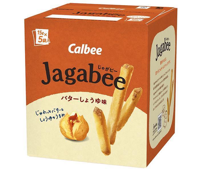 【送料無料・メーカー/問屋直送品・代引不可】カルビー Jagabee(じゃがビー) バターしょうゆ味 75g×12箱入｜ お菓子 スナック菓子 Calbee じゃがびー ジャガビーのサムネイル